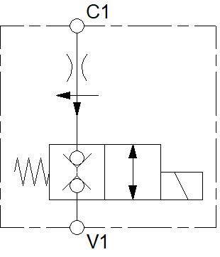 BANJO LOCK, BI-DIR. NC, 8LPM PCFC, G038, 24VDC